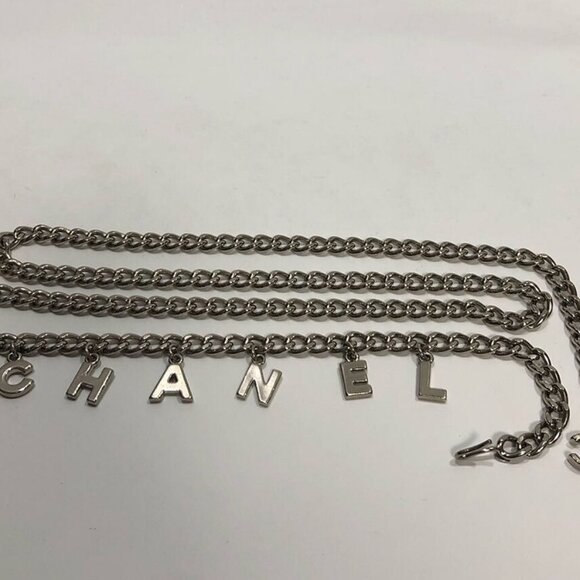 CHANEL CC Logo Charm Chain Necklace/Belt 37" Silver Tone A13V Auth #4243 - Picture 1 of 10